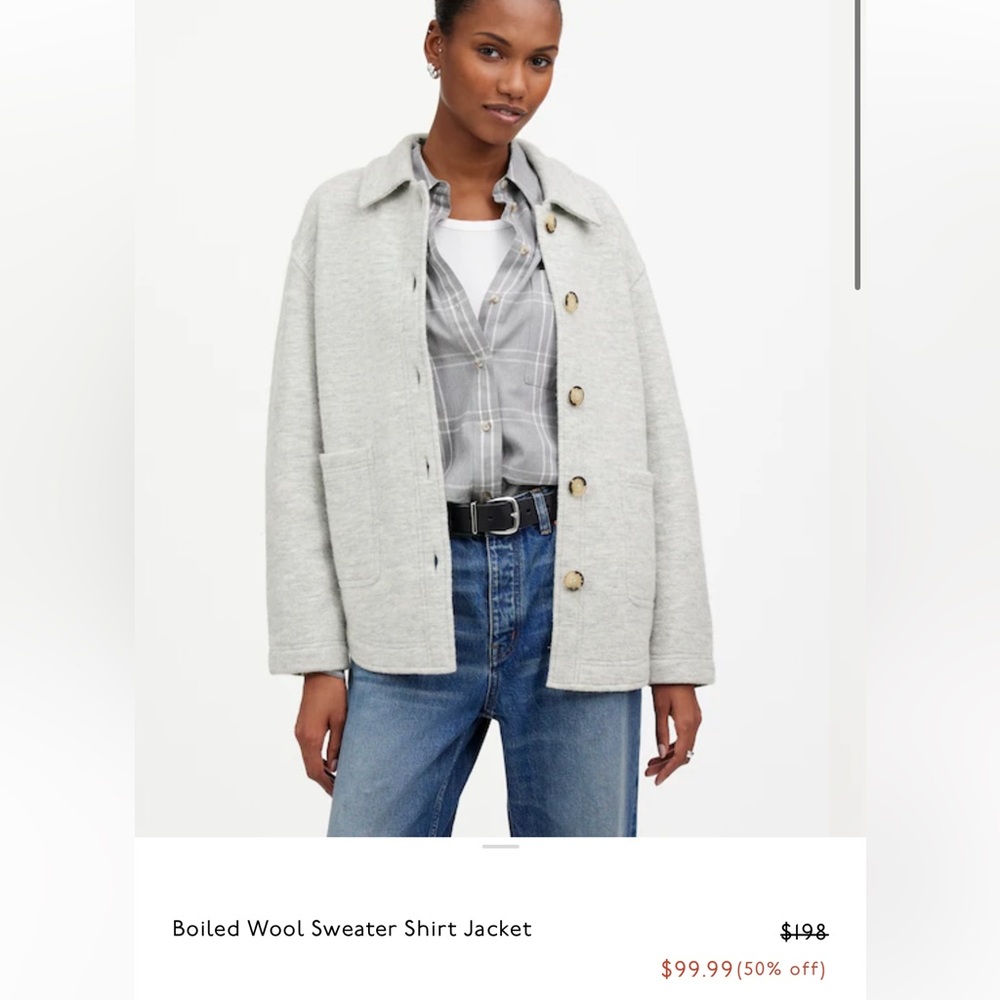 Madewell 100% Boiled Wool Sweater Shirt Jacket